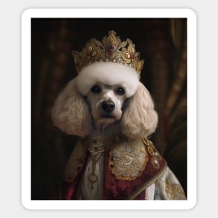 White Poodle - Medieval French Queen Sticker